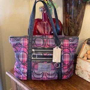 Coach Pink and Black Women's Tote Bag